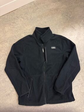 L.L. Bean Black Fleece Zip Up Mens Medium
